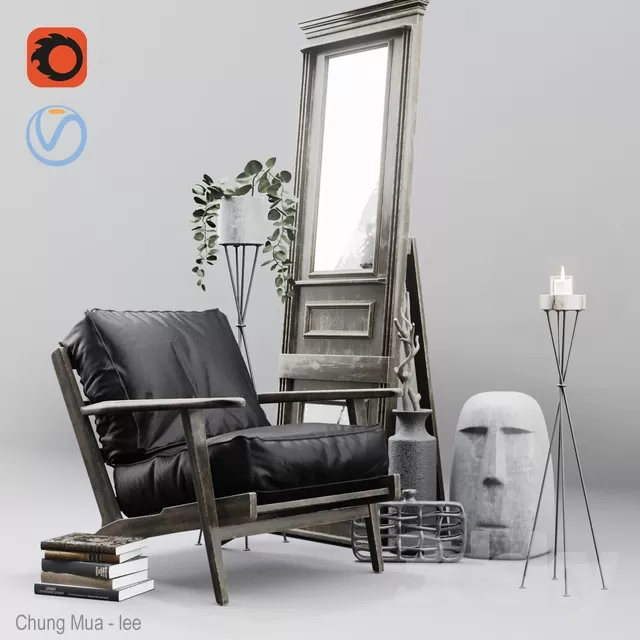 3DSKYFREE – LIVING ROOM - ARMCHAIRS 3DS MAX MODELS