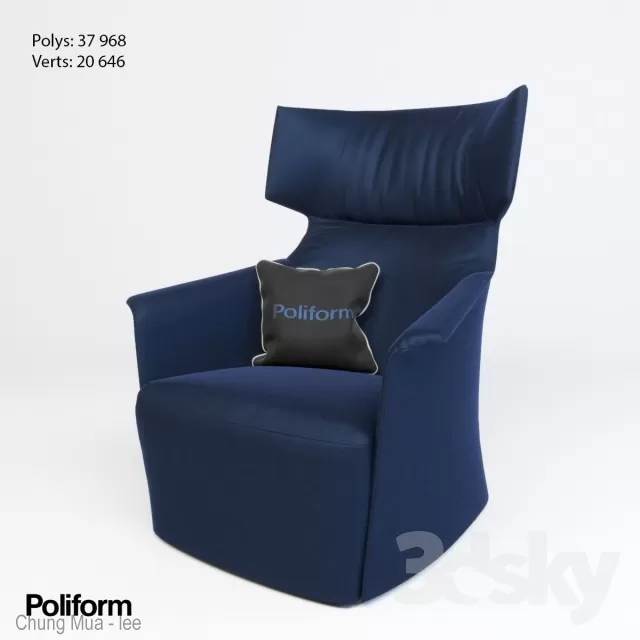 3DSKYFREE – LIVING ROOM - ARMCHAIRS 3DS MAX MODELS