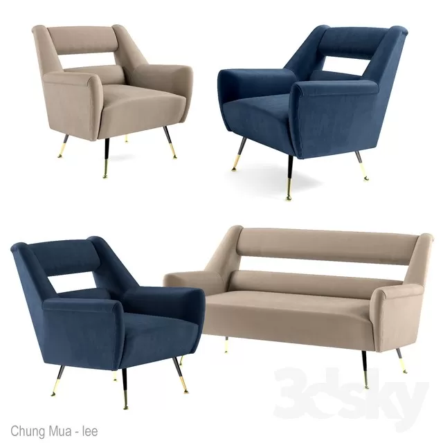 3DSKYFREE – LIVING ROOM - ARMCHAIRS 3DS MAX MODELS