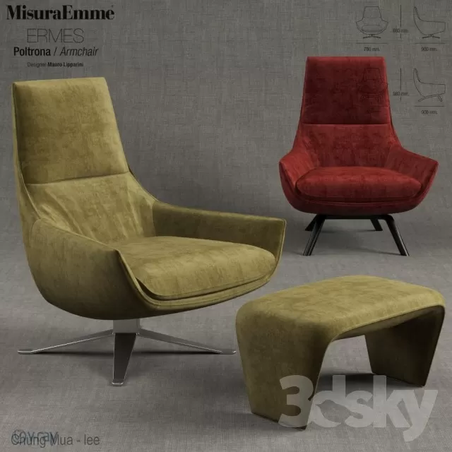 3DSKYFREE – LIVING ROOM - ARMCHAIRS 3DS MAX MODELS
