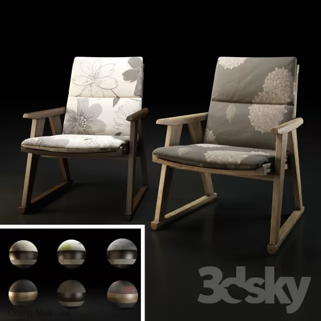 3DSKYFREE – LIVING ROOM - ARMCHAIRS 3DS MAX MODELS