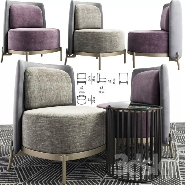 3DSKYFREE – LIVING ROOM - ARMCHAIRS 3DS MAX MODELS