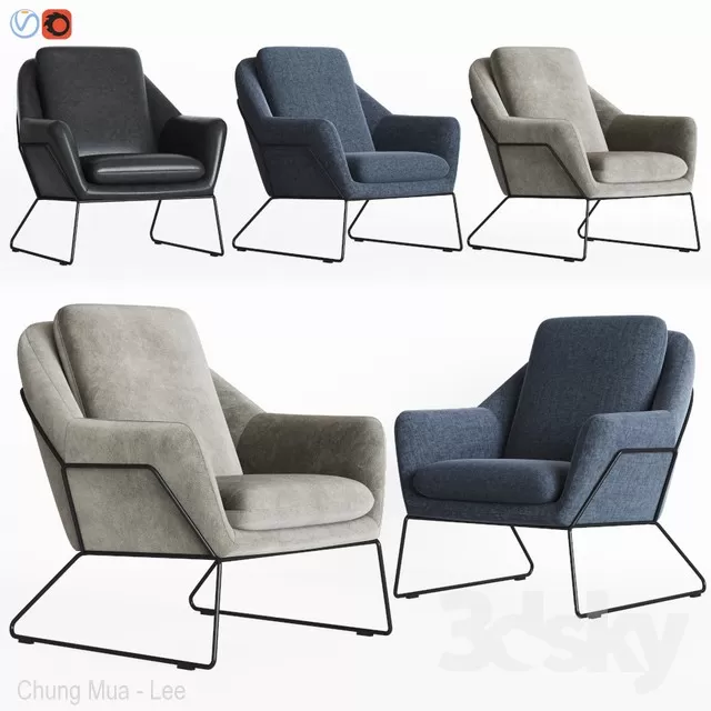 3DSKYFREE – LIVING ROOM - ARMCHAIRS 3DS MAX MODELS