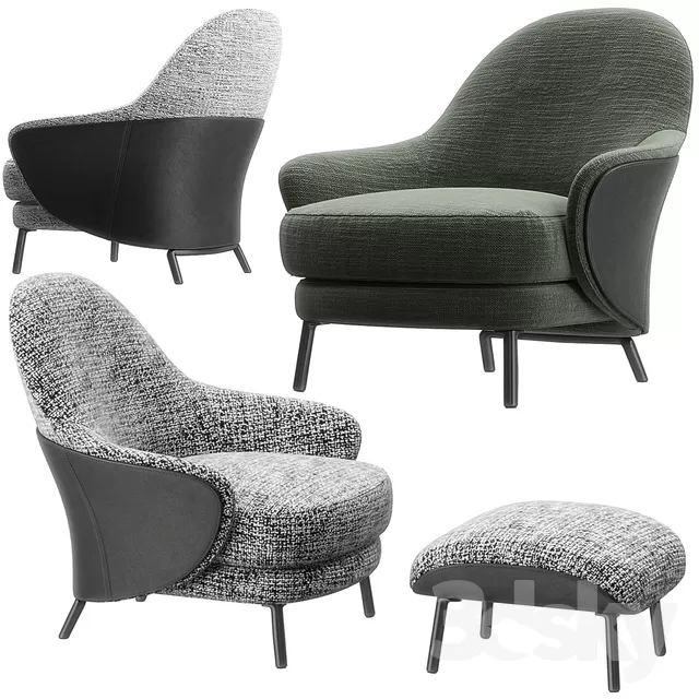 3DSKYFREE – LIVING ROOM - ARMCHAIRS 3DS MAX MODELS