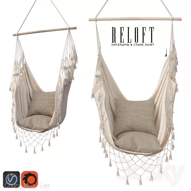 3DSKYFREE – LIVINGROOM - CHAIR - HAMMOCK 3DS MAX MODELS