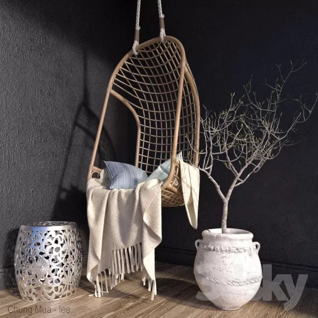 3DSKYFREE – LIVINGROOM - CHAIR - HAMMOCK 3DS MAX MODELS