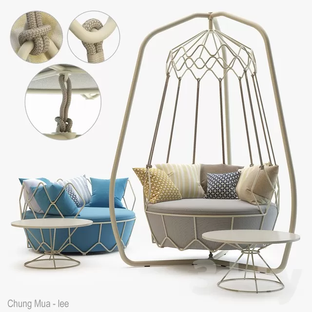 3DSKYFREE – LIVINGROOM - CHAIR - HAMMOCK 3DS MAX MODELS