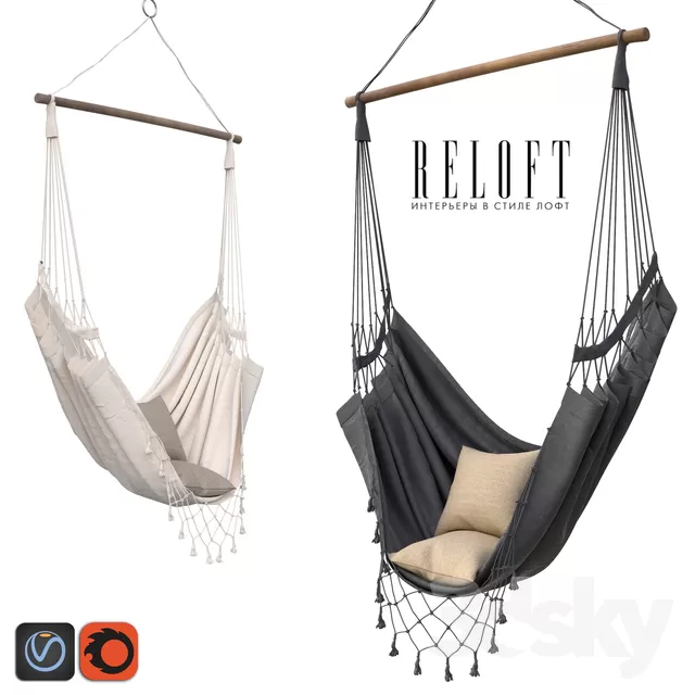 3DSKYFREE – LIVINGROOM - CHAIR - HAMMOCK 3DS MAX MODELS