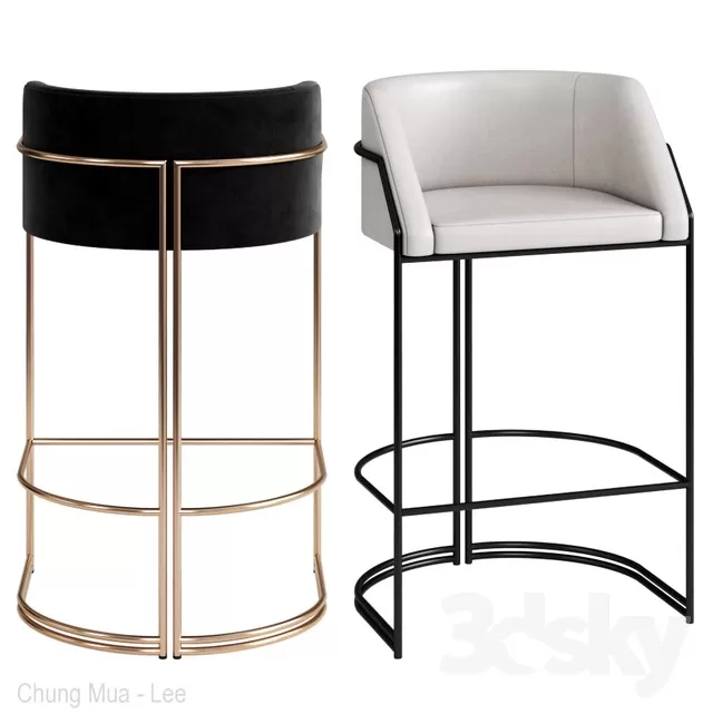 3DSKYFREE – LIVINGROOM - CHAIR - STOOL 3DS MAX MODELS