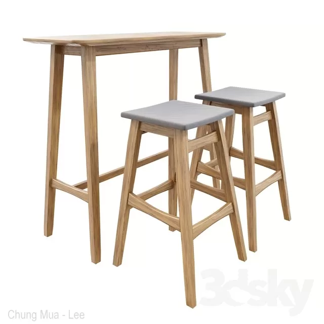 3DSKYFREE – LIVINGROOM - CHAIR - STOOL 3DS MAX MODELS