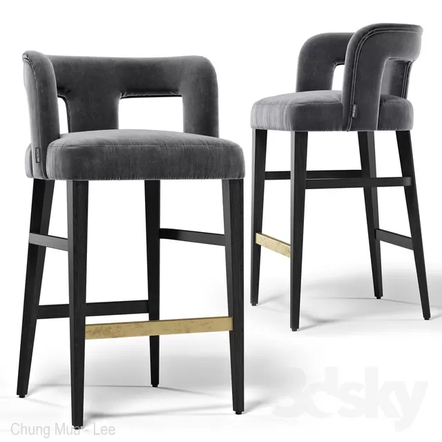 3DSKYFREE – LIVINGROOM - CHAIR - STOOL 3DS MAX MODELS