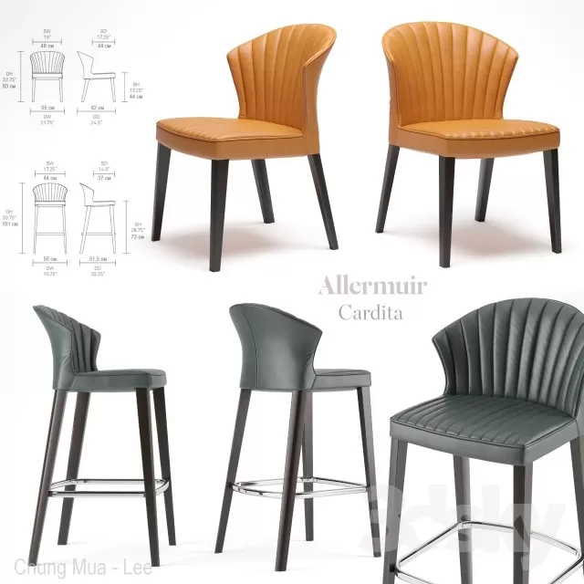 LIVINGROOM - CHAIR - STOOL 3D MODELS