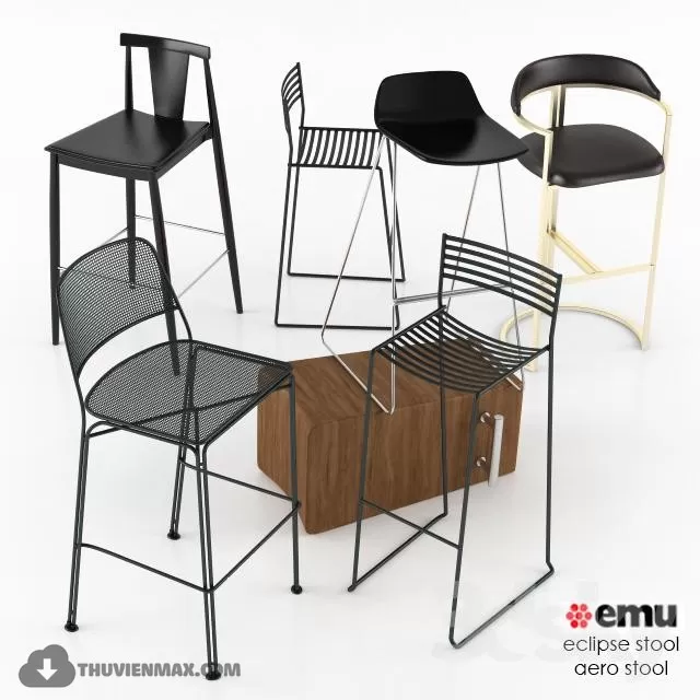 3DSKYFREE – LIVINGROOM - CHAIR - STOOL 3DS MAX MODELS