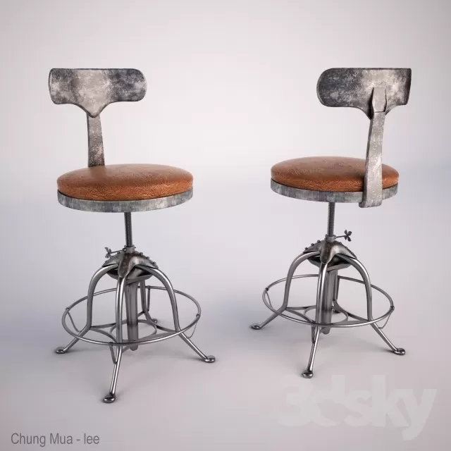 3DSKYFREE – LIVINGROOM - CHAIR - STOOL 3DS MAX MODELS