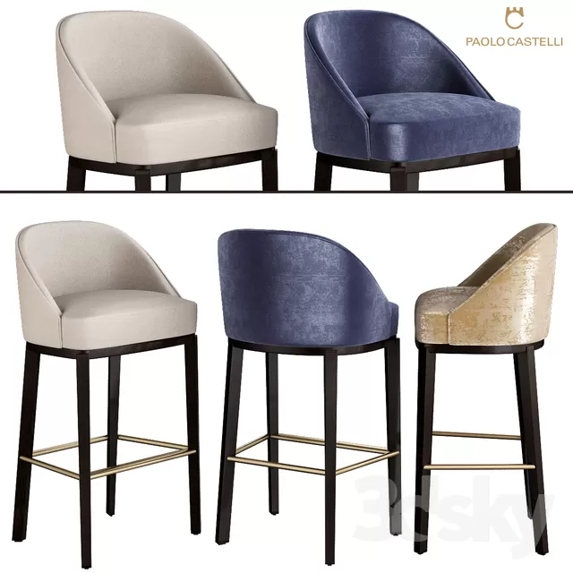 3DSKYFREE – LIVINGROOM - CHAIR - STOOL 3DS MAX MODELS