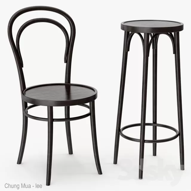 3DSKYFREE – LIVINGROOM - CHAIR - STOOL 3DS MAX MODELS