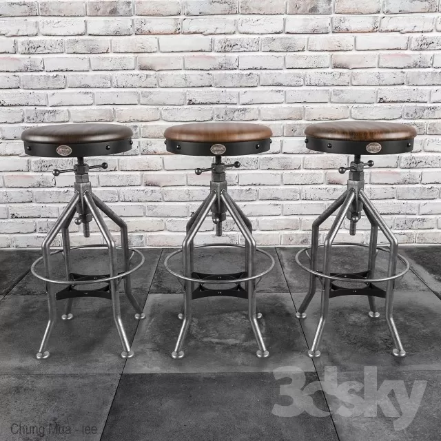3DSKYFREE – LIVINGROOM - CHAIR - STOOL 3DS MAX MODELS