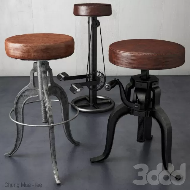 3DSKYFREE – LIVINGROOM - CHAIR - STOOL 3DS MAX MODELS