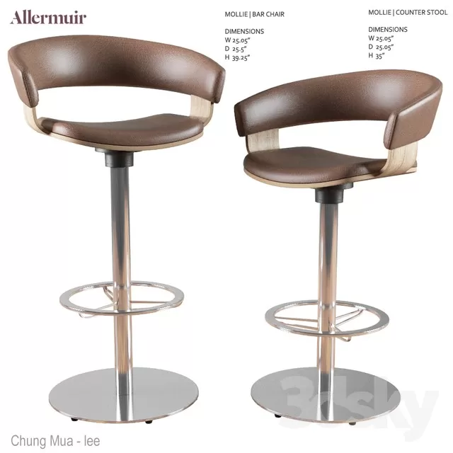 3DSKYFREE – LIVINGROOM - CHAIR - STOOL 3DS MAX MODELS