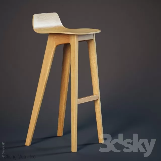 3DSKYFREE – LIVINGROOM - CHAIR - STOOL 3DS MAX MODELS