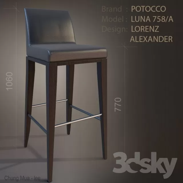 3DSKYFREE – LIVINGROOM - CHAIR - STOOL 3DS MAX MODELS