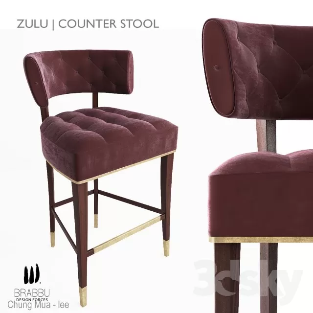 3DSKYFREE – LIVINGROOM - CHAIR - STOOL 3DS MAX MODELS