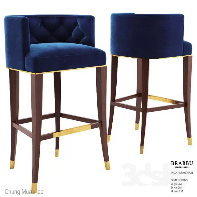 3DSKYFREE – LIVINGROOM - CHAIR - STOOL 3DS MAX MODELS