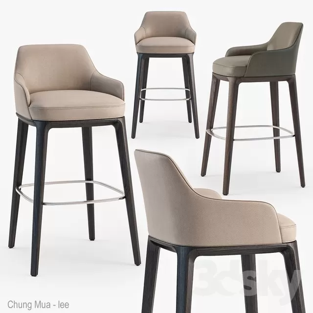 3DSKYFREE – LIVINGROOM - CHAIR - STOOL 3DS MAX MODELS