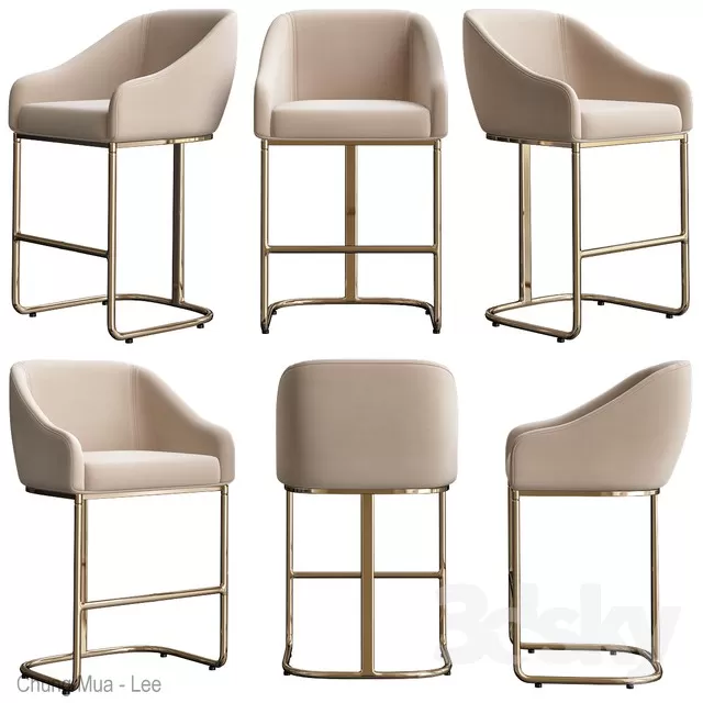 3DSKYFREE – LIVINGROOM - CHAIR - STOOL 3DS MAX MODELS