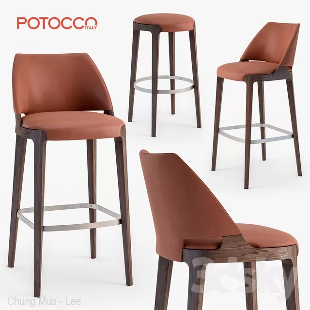 3DSKYFREE – LIVINGROOM - CHAIR - STOOL 3DS MAX MODELS