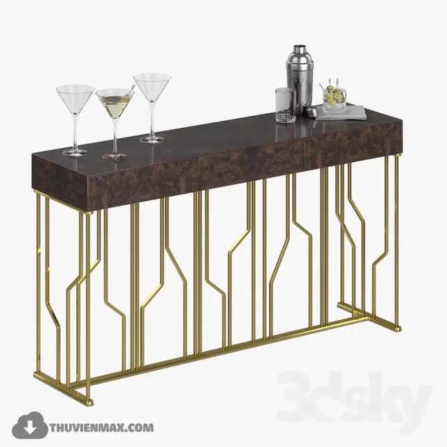 3DSKYFREE – LIVINGROOM - CONSOLE TABLE 3DS MAX MODELS