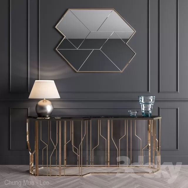 3DSKYFREE – LIVINGROOM - CONSOLE TABLE 3DS MAX MODELS