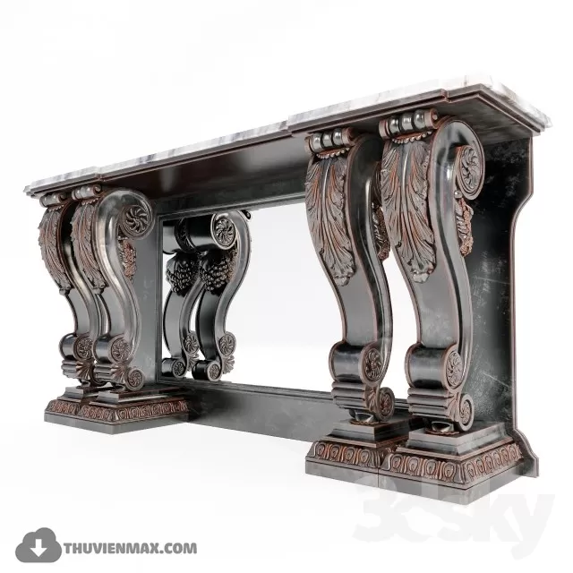 3DSKYFREE – LIVINGROOM - CONSOLE TABLE 3DS MAX MODELS