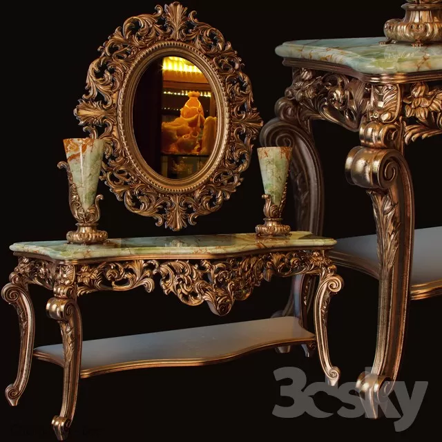 3DSKYFREE – LIVINGROOM - CONSOLE TABLE 3DS MAX MODELS