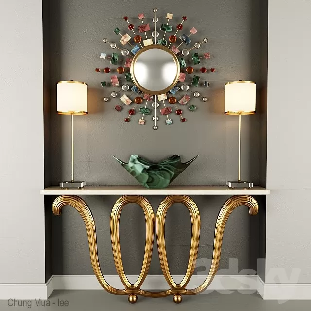 3DSKYFREE – LIVINGROOM - CONSOLE TABLE 3DS MAX MODELS
