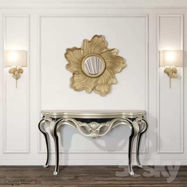 3DSKYFREE – LIVINGROOM - CONSOLE TABLE 3DS MAX MODELS