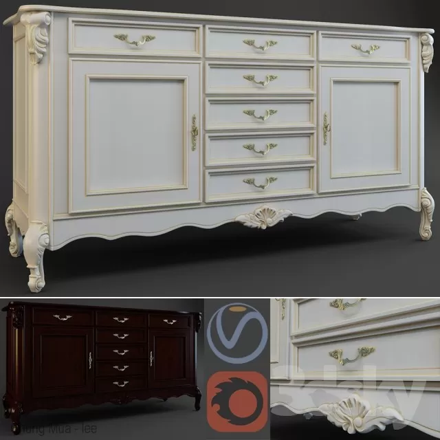 3DSKYFREE – LIVINGROOM - CONSOLE TABLE 3DS MAX MODELS