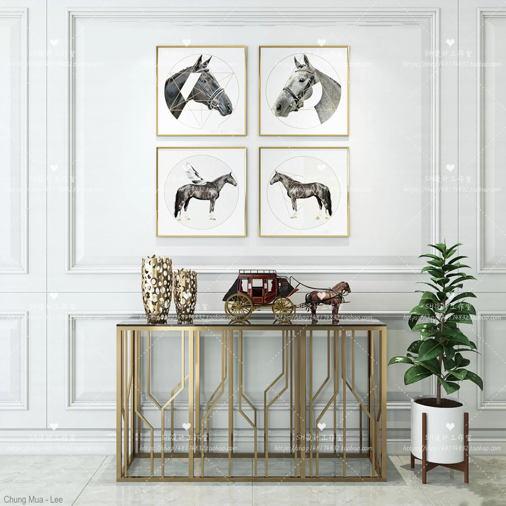 3DSKYFREE – LIVINGROOM - CONSOLE TABLE - TAOBAO 3DS MAX MODELS