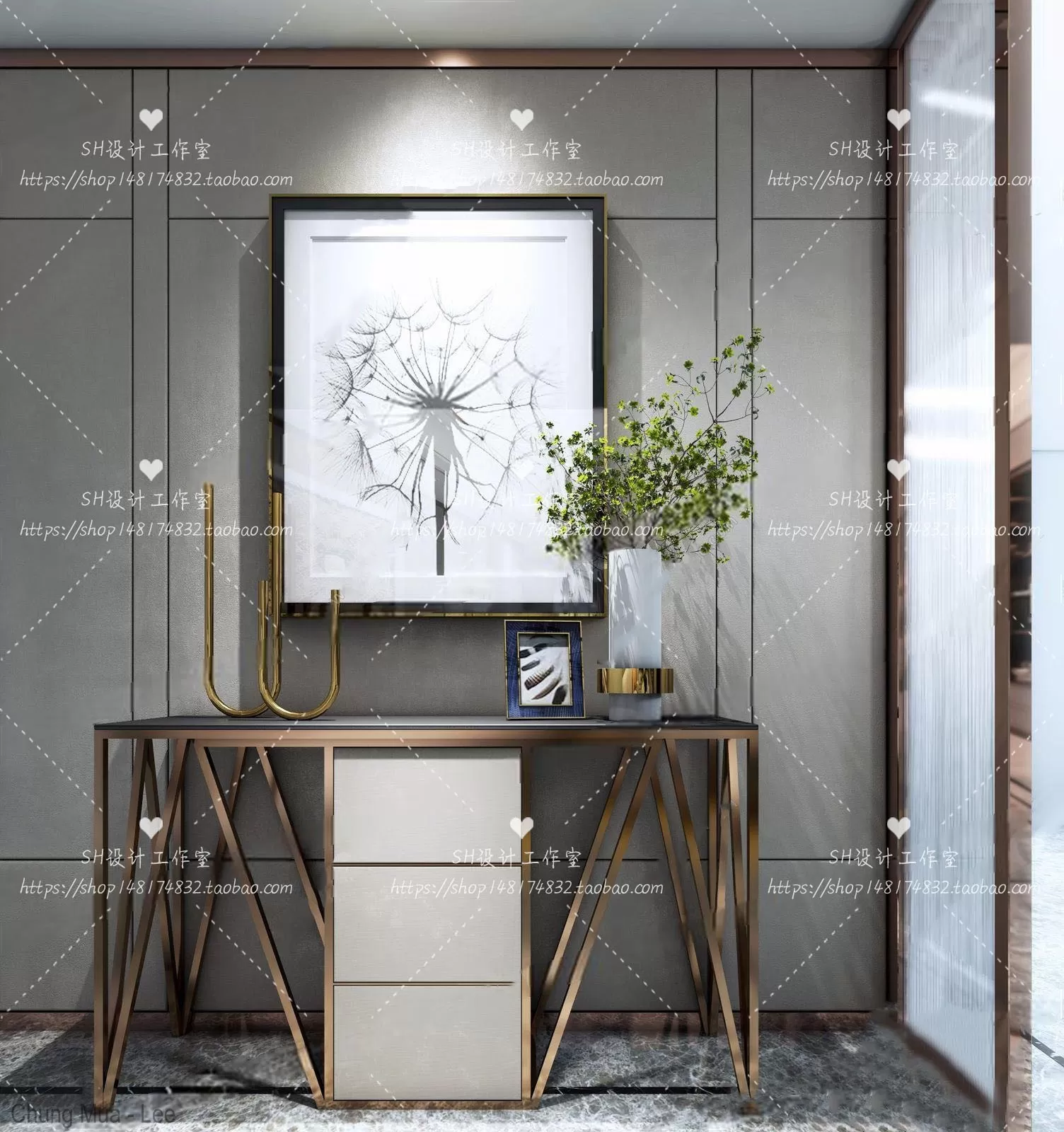 3DSKYFREE – LIVINGROOM - CONSOLE TABLE - TAOBAO 3DS MAX MODELS