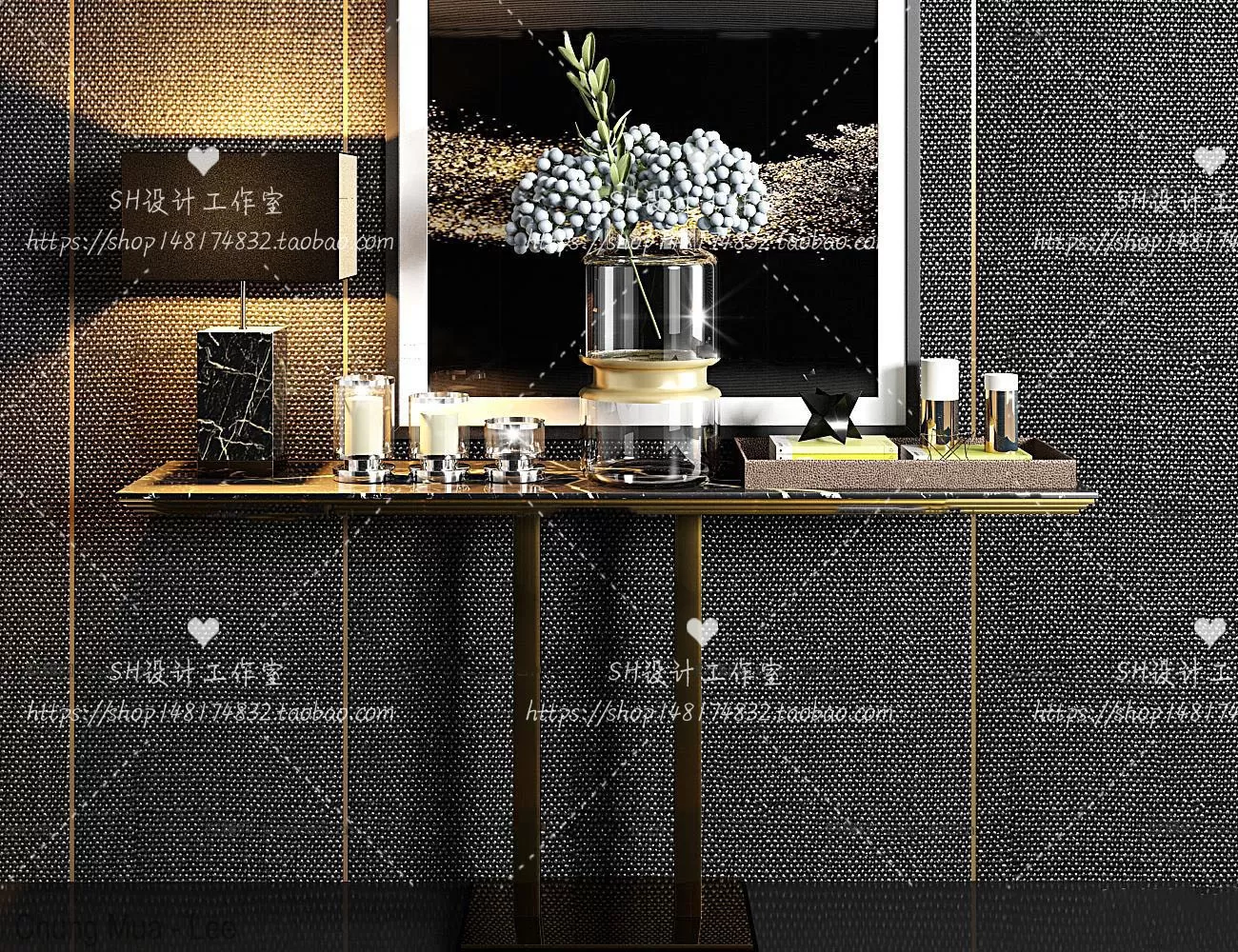 3DSKYFREE – LIVINGROOM - CONSOLE TABLE - TAOBAO 3DS MAX MODELS