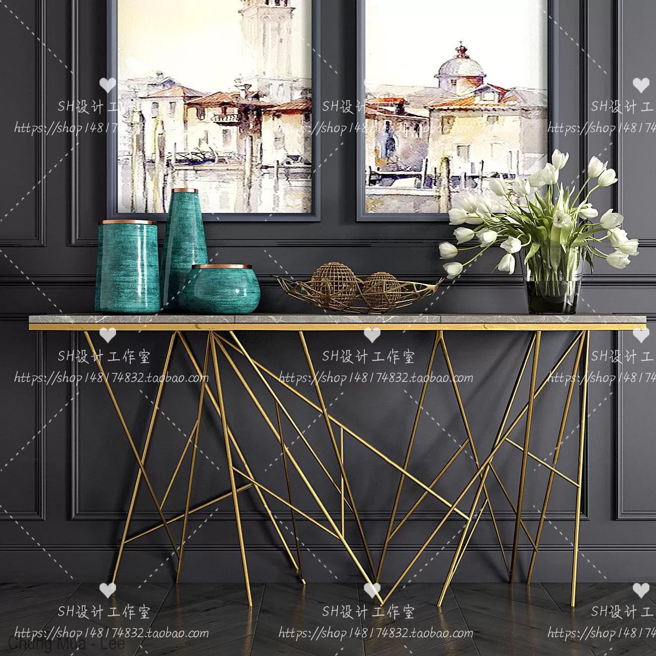 3DSKYFREE – LIVINGROOM - CONSOLE TABLE - TAOBAO 3DS MAX MODELS