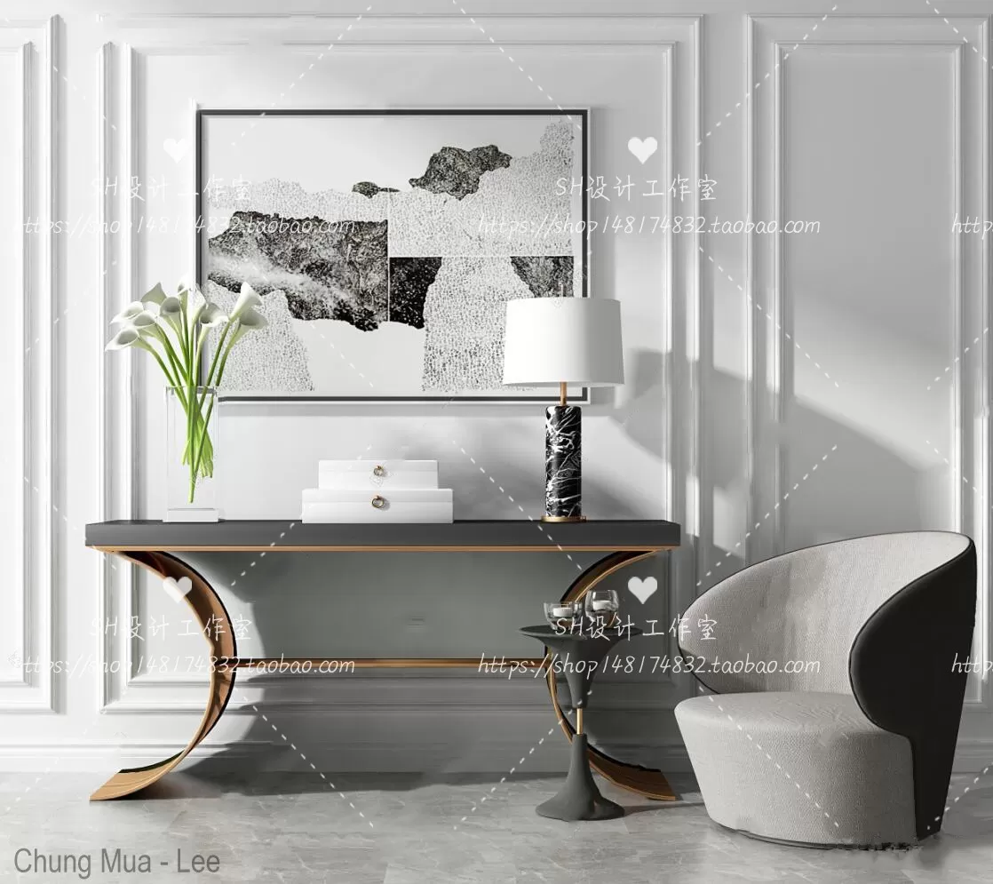 3DSKYFREE – LIVINGROOM - CONSOLE TABLE - TAOBAO 3DS MAX MODELS