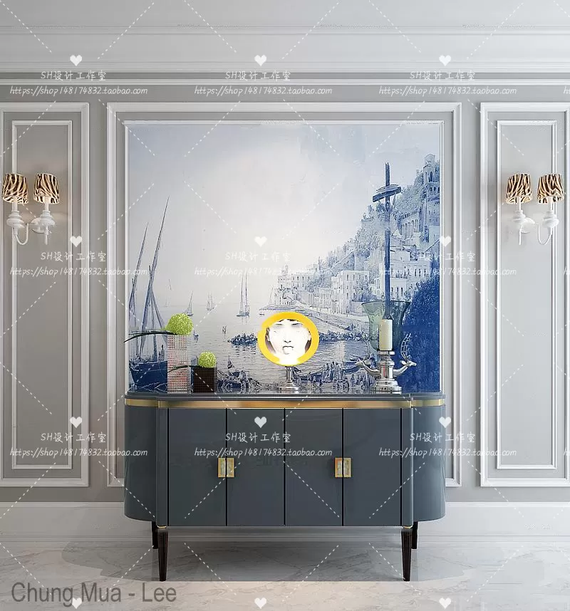 3DSKYFREE – LIVINGROOM - CONSOLE TABLE - TAOBAO 3DS MAX MODELS