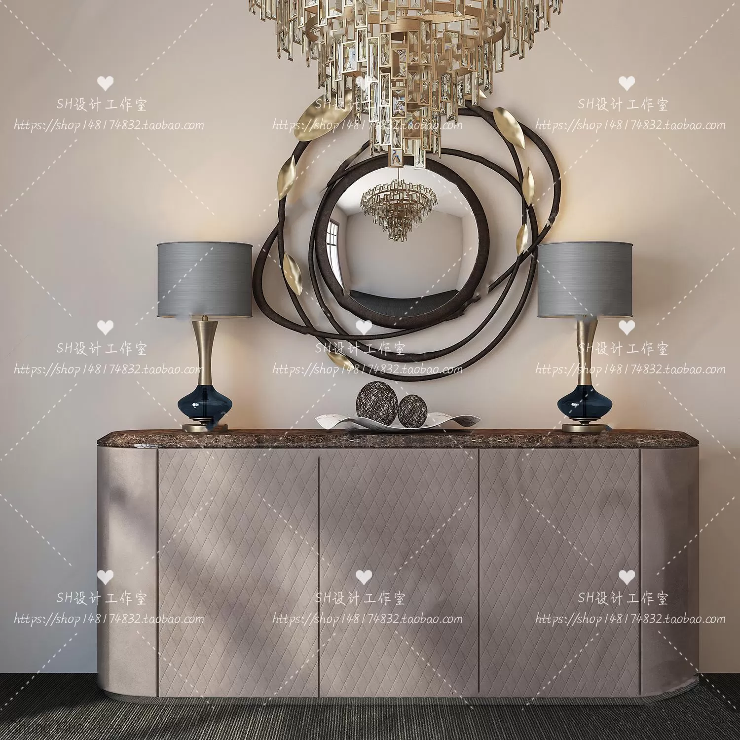 3DSKYFREE – LIVINGROOM - CONSOLE TABLE - TAOBAO 3DS MAX MODELS