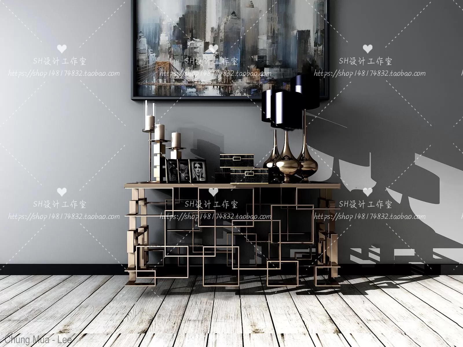 3DSKYFREE – LIVINGROOM - CONSOLE TABLE - TAOBAO 3DS MAX MODELS