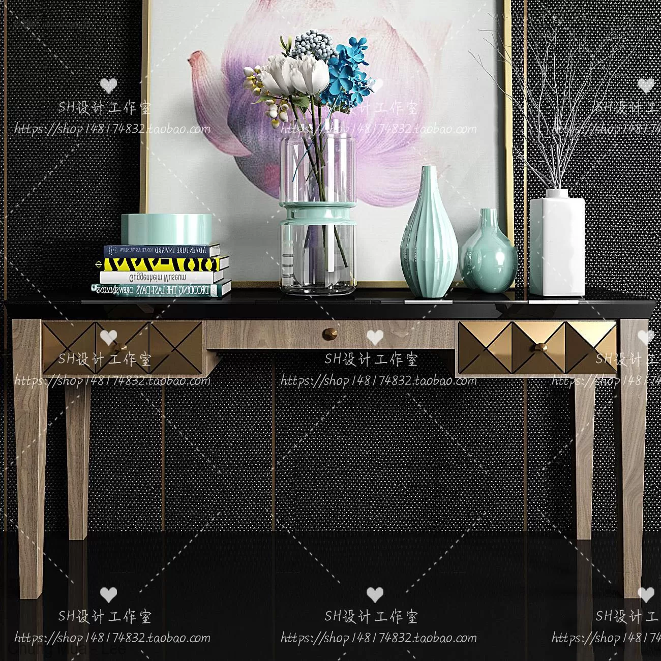 3DSKYFREE – LIVINGROOM - CONSOLE TABLE - TAOBAO 3DS MAX MODELS