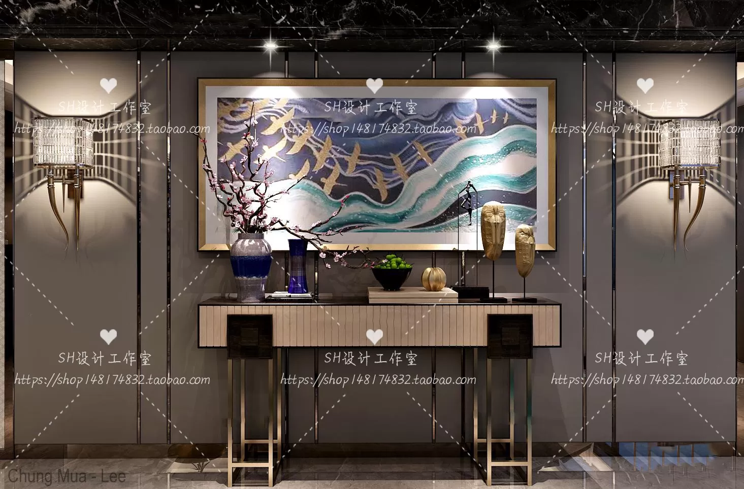 3DSKYFREE – LIVINGROOM - CONSOLE TABLE - TAOBAO 3DS MAX MODELS