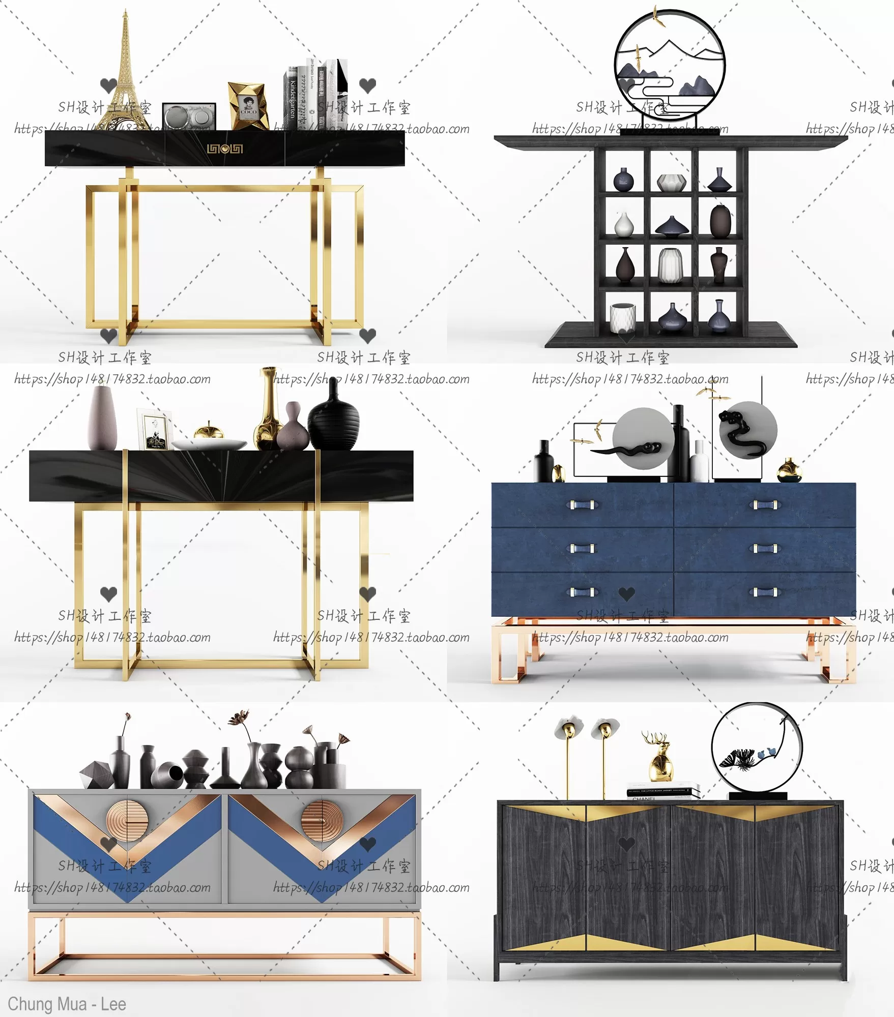 3DSKYFREE – LIVINGROOM - CONSOLE TABLE - TAOBAO 3DS MAX MODELS