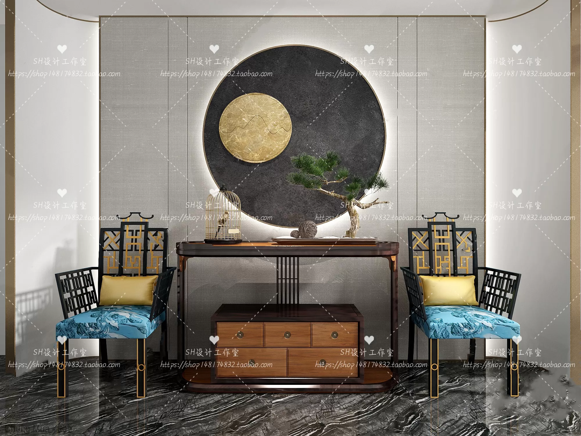 3DSKYFREE – LIVINGROOM - CONSOLE TABLE - TAOBAO 3DS MAX MODELS