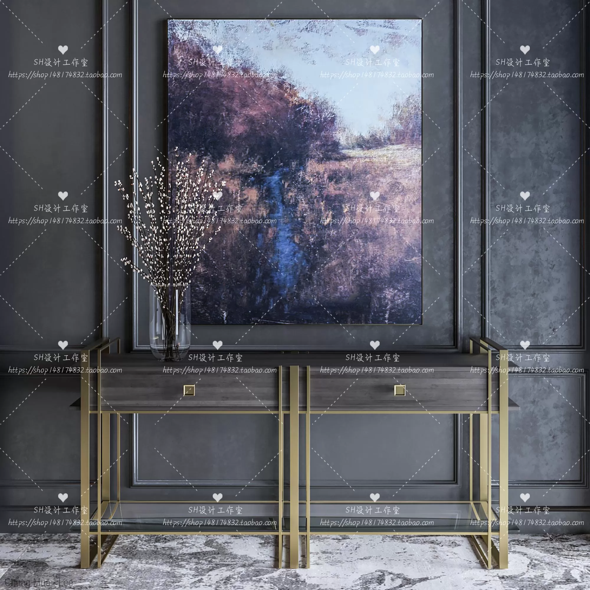 3DSKYFREE – LIVINGROOM - CONSOLE TABLE - TAOBAO 3DS MAX MODELS